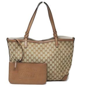 100% Auth Gucci Large Canvas Tote with Pouch Bag
